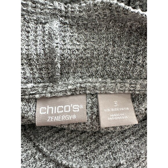 Chico’s Gray Open Bat Wing Cardigan Thermal Hidden Snaps Pockets Size 1X - Picture 9 of 9